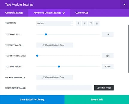 adv settings divi