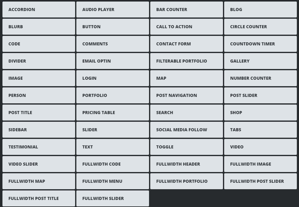 divi diversi layout