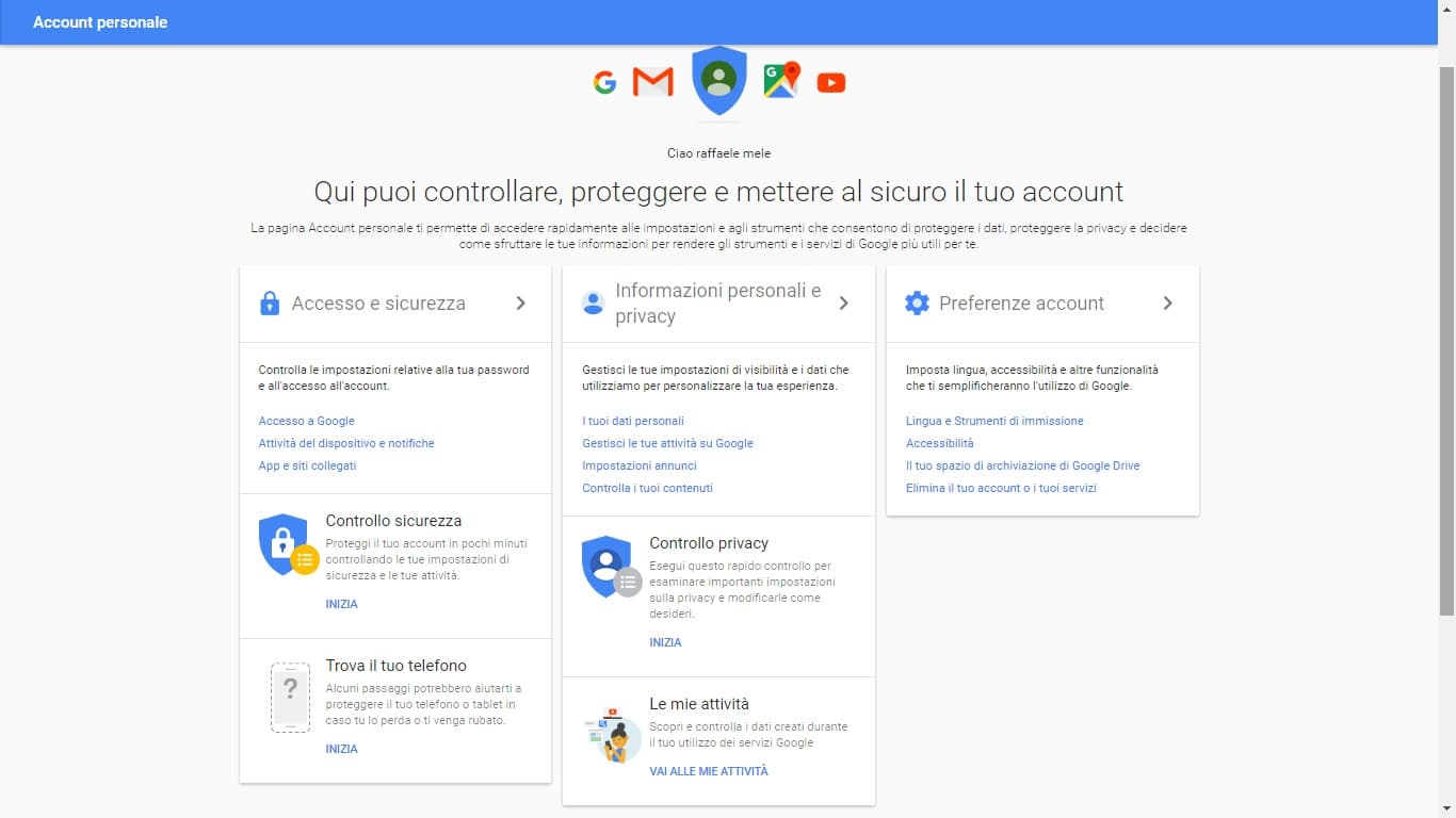 account personale google