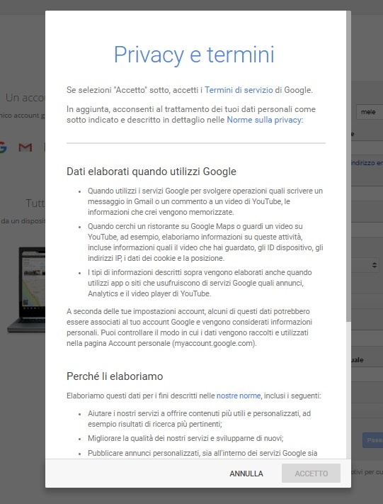 privacy account google