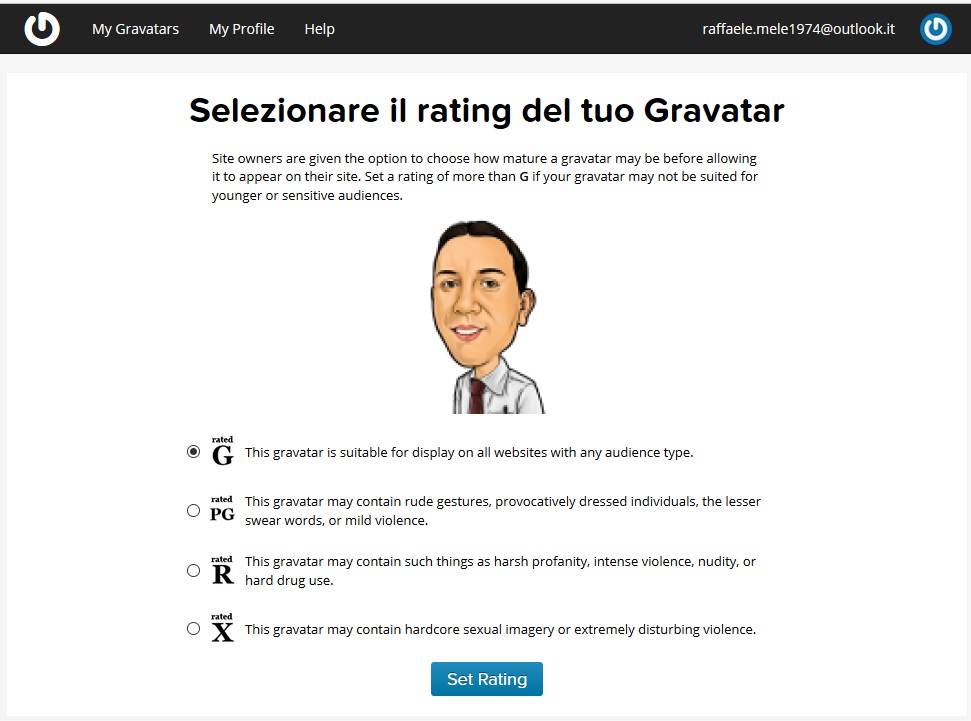 Gravatar rating